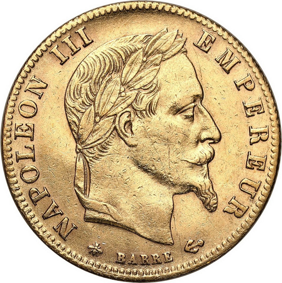 Francja. Napoleon III 5 franków 1864 A